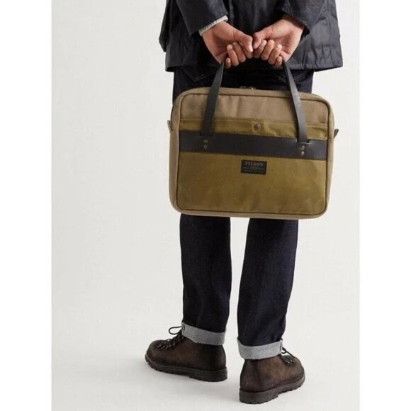 Filson Rugged Twill Tablet Briefcase Heritage Tan Made in USA NEW READ - Picture 1 of 15